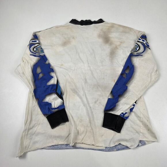 Vintage AXO Sport Shirt Mens Large Blue White Motocross Racing Jersey 90s - Picture 8 of 9